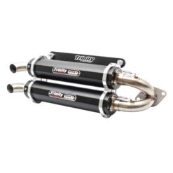Trinity TR-4118S-BK Stage 5 Dual Slip-on Exhaust, Black For Polaris RZR 1000 XP/XP4 '15-
