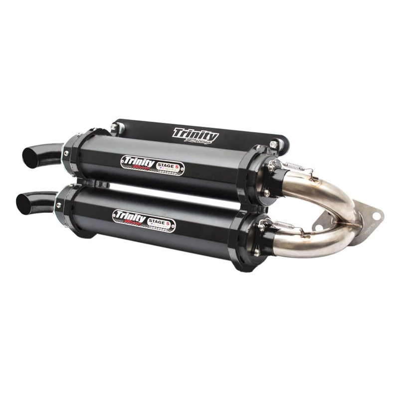Trinity TR-4118S-C2 Stage 5 Dual Slip-on Exhaust, Cerakote Black Polaris RZR 1000 XP/XP4