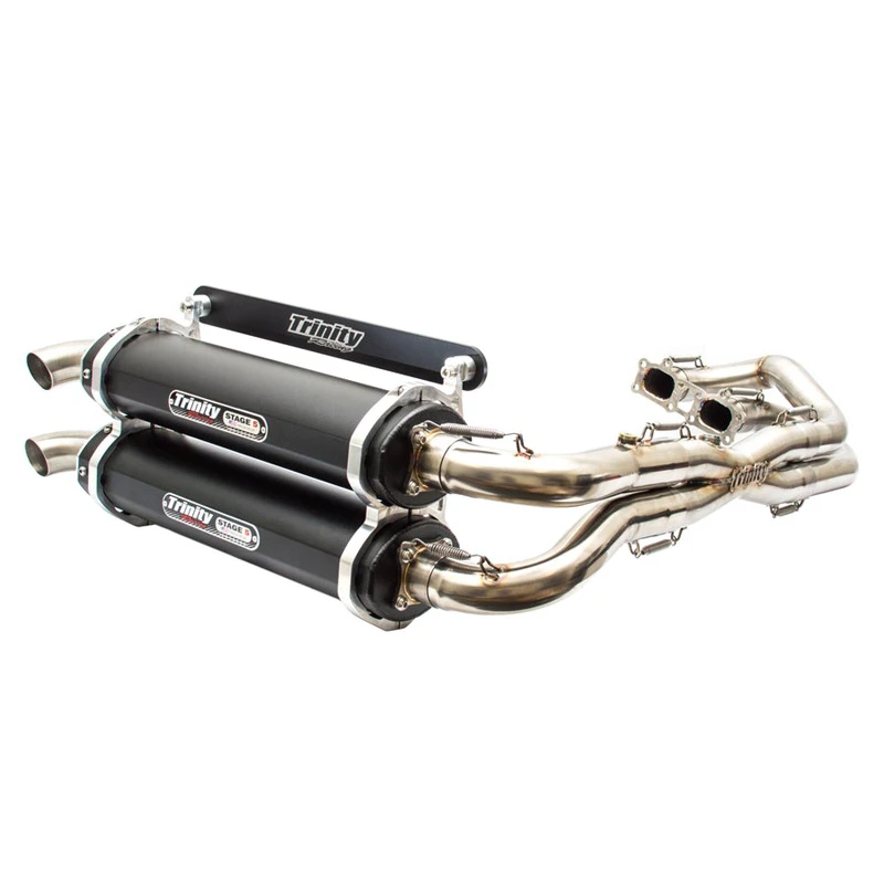 Trinity TR-4119D-BK Stage 5 Dual Full Exhaust, Black For Polaris RZR 1000 XP/XP4 '14-