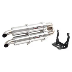 Trinity TR-4160S Stage 5 Dual Slip-on Exhaust, Brushed For Maverick X3 / MAX / RR (2017-)