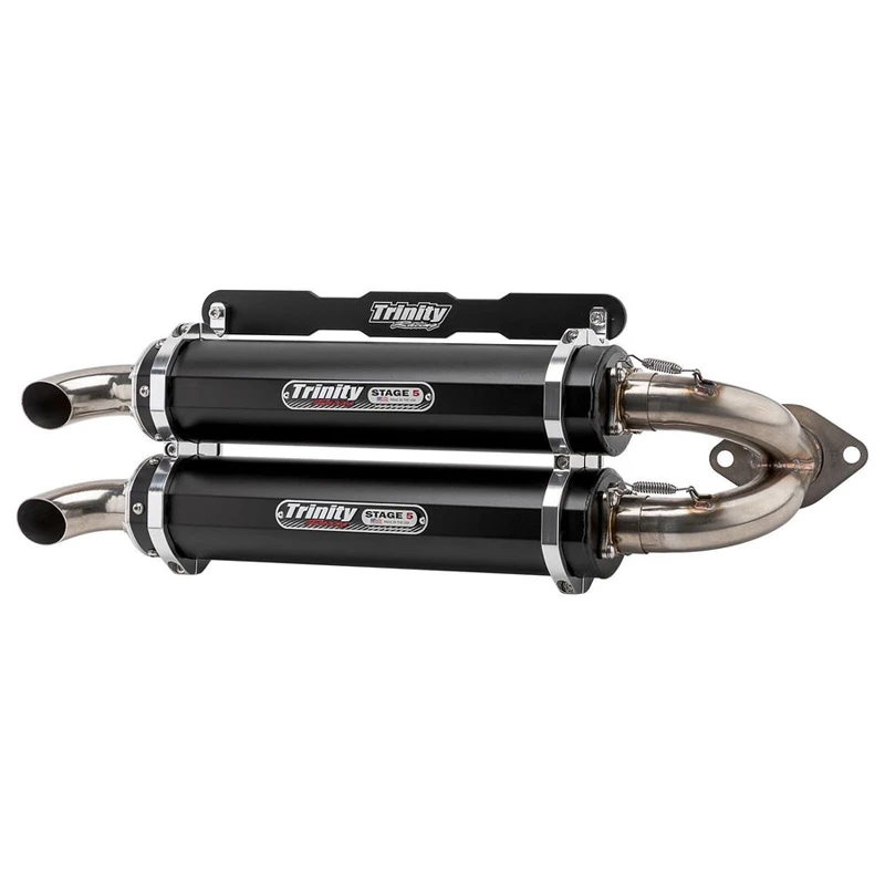 Trinity TR-4165S-BK Stage 5 Dual Slip-on Exhaust, Black For Polaris RZR RS1 '18-