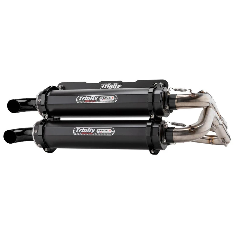 Trinity TR-4166D-C2 Stage 5 Dual Full Exhaust, Cerakote Black For Polaris RZR RS1 '18-