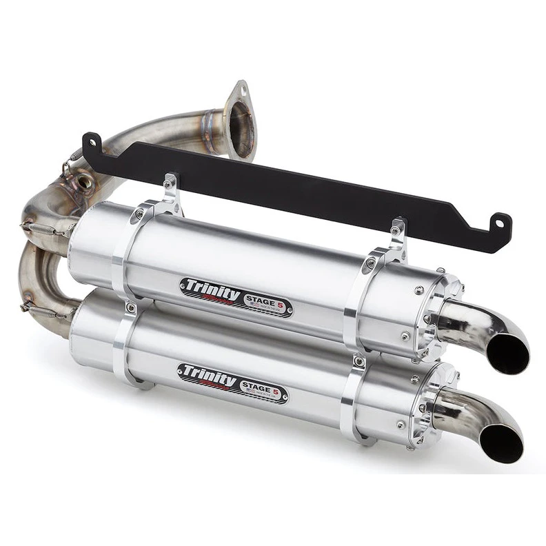 Trinity TR-4169S Stage 5 Dual Slip-On Exhaust, Brushed For Honda Talon (2019-2021)