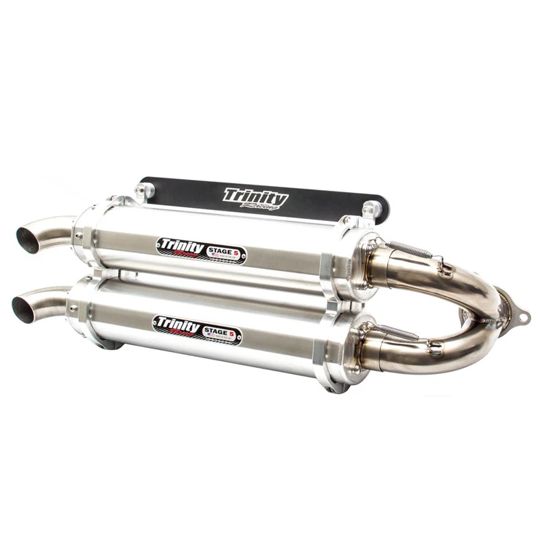 Trinity TR-4173S Stage 5 Dual Slip-on Exhaust, Brushed For Polaris RZR Pro XP/XP4 '20-